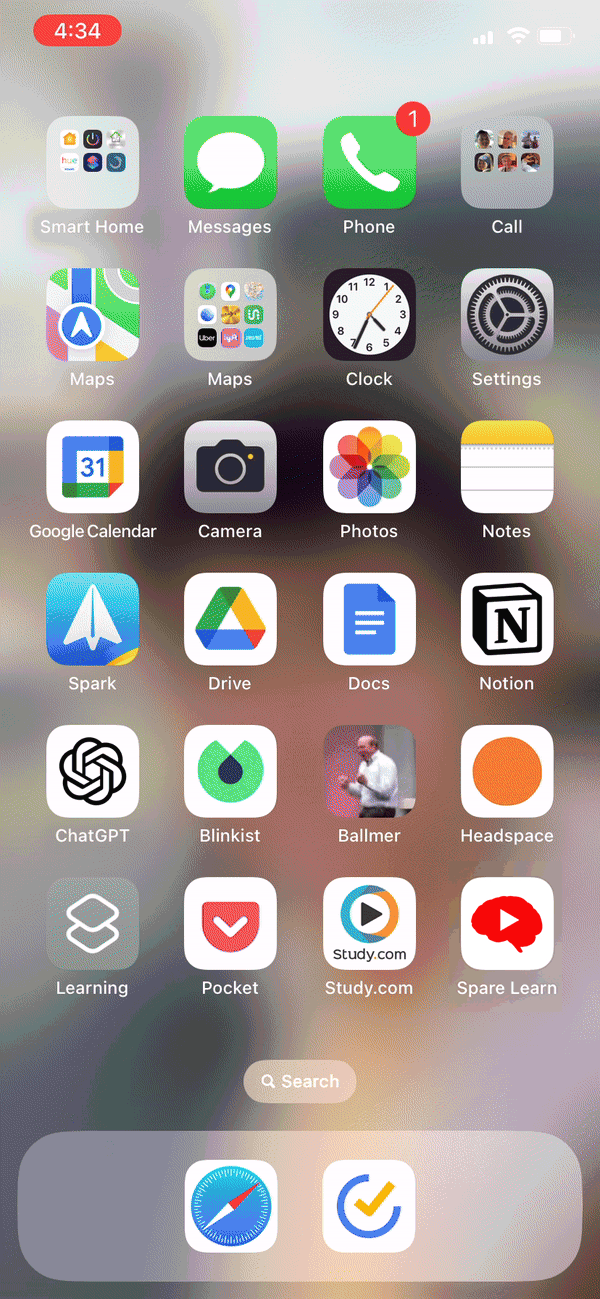 On Home Screen